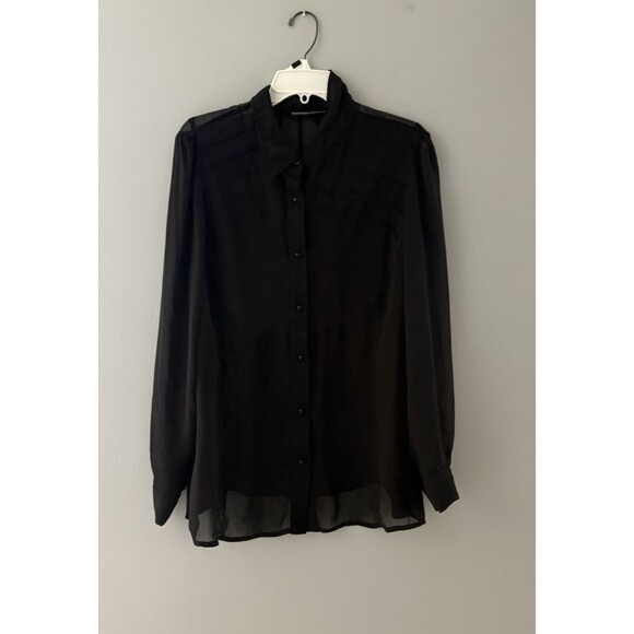 Madison Paige Blouse Size 1X Black Sheer Button Front Whimsigoth Witchy Romance - Picture 16 of 16